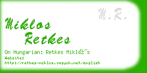 miklos retkes business card